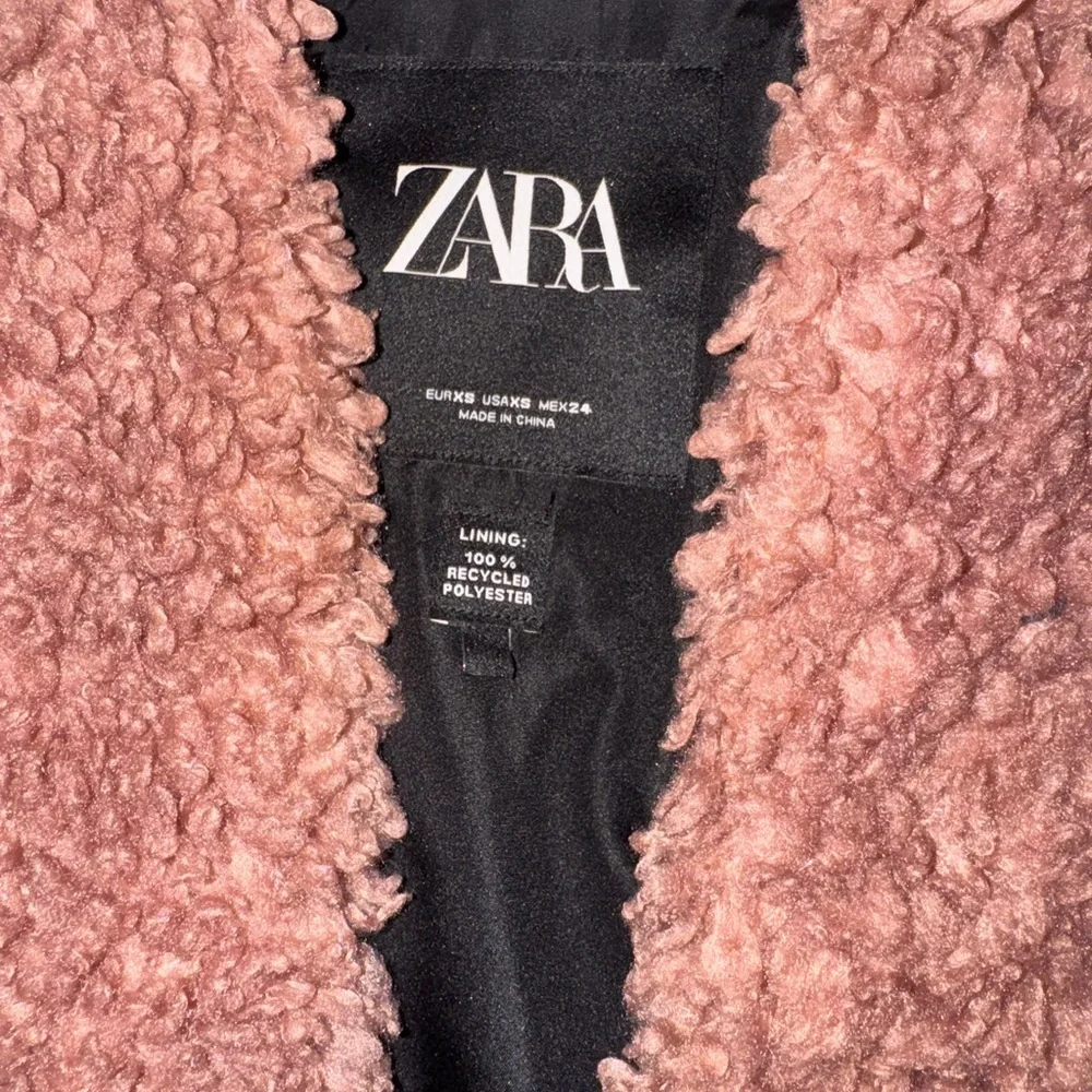 Zara Pink Textured Faux Fur Jacket - Picture 2 of 2